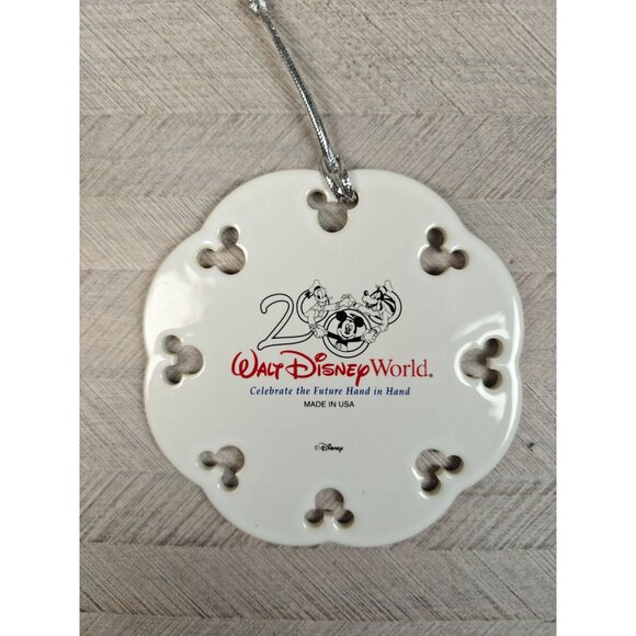 Walt Disney World 2000 Ceramic Ornament Celebrate The Future Hand In Hand - Picture 3 of 4